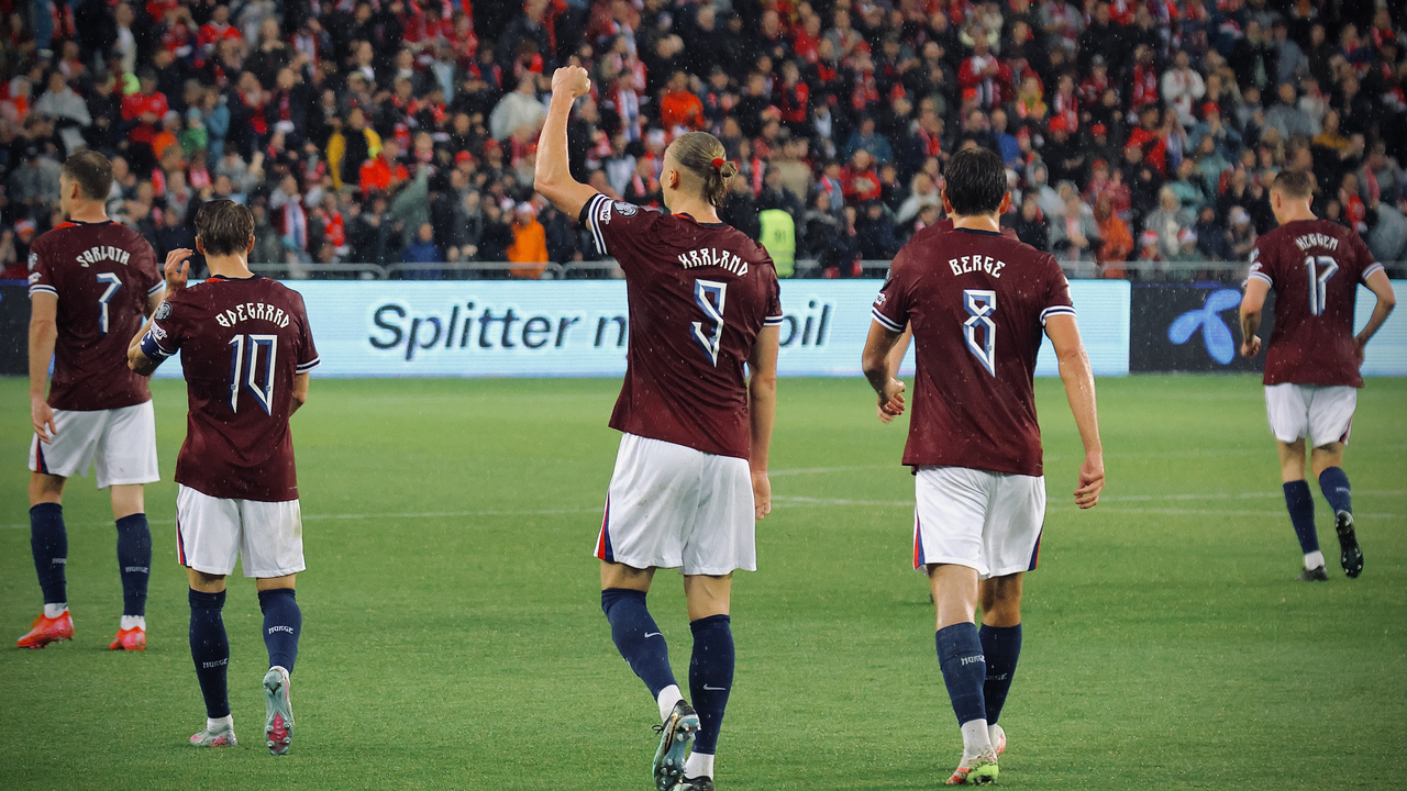 Erling Haaland i aktion for Norge