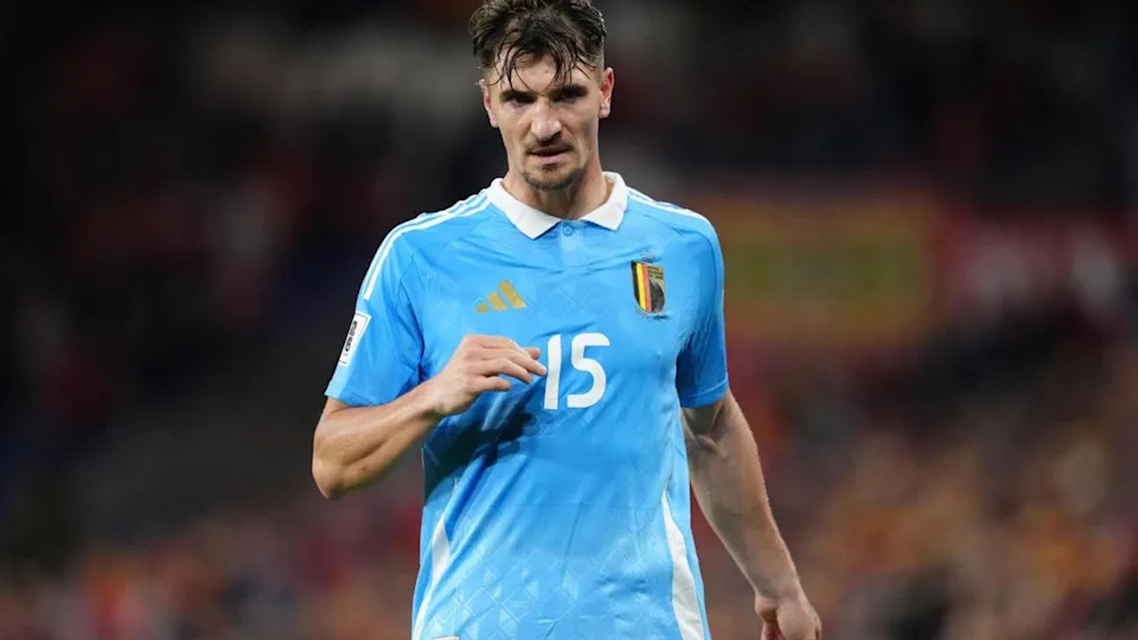 Thomas Meunier jugando con Bélgica durante el Mundial 2026