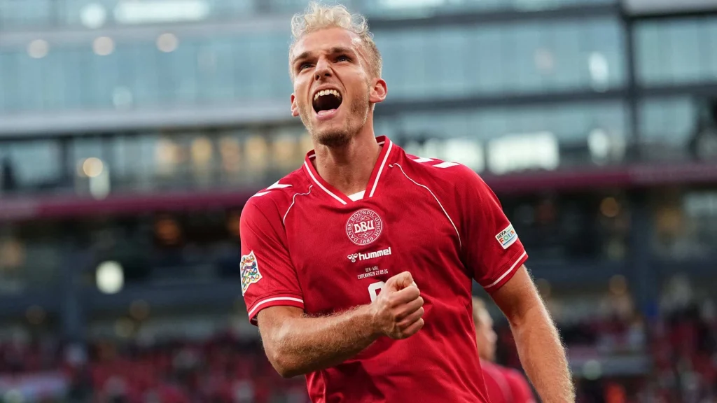 Damsgaard creates both goals as Denmark beat Wales 2-0